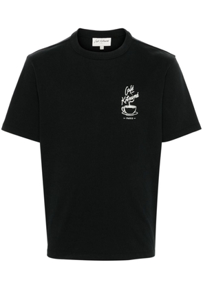 CAFÉ KITSUNÉ logo-print cotton T-shirt - Black