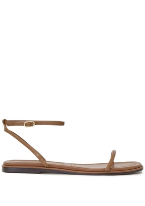 12 STOREEZ flat leather sandals - Brown