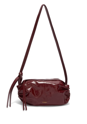 Jil Sander logo-embossed leather crossbody bag - Red