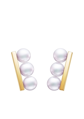 TASAKI 18kt yellow gold Collection Line Balance Neo Akoya pearl earrings