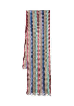 Missoni zigzag woven cotton scarf - Neutrals