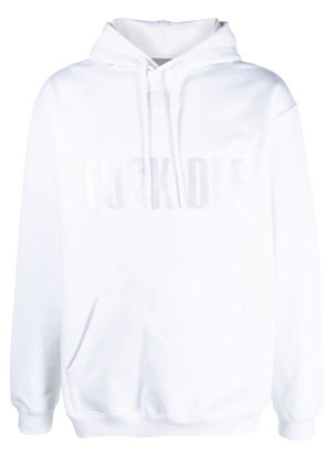 VTMNTS slogan-print long-sleeve hoodie - White