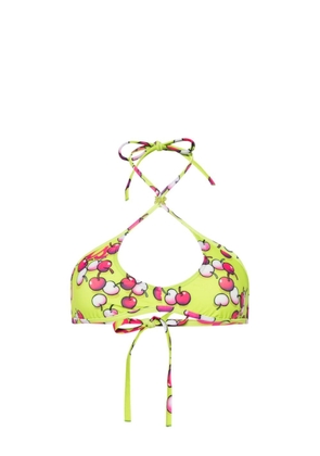 Palm Angels Cherry-print bikini top - Green