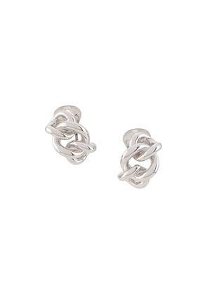 Christian Dior Pre-Owned 1980s pre-owned chain knot earrings - Silver