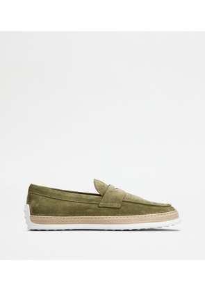 Tod's - Loafers in Suede, GREEN, 10.5 - Shoes