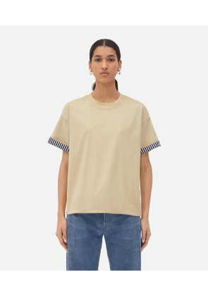 Double Layer Striped Cotton T-shirt - Bottega Veneta