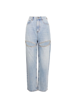 Area Nyc Embellished Cut-Out Straight Jeans