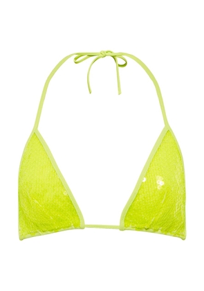 David Koma Sequined triangle bikini top