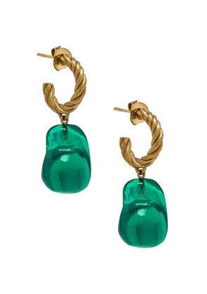 Completedworks Resin Drop Earrings in Green & 18k Gold - Green. Size all.