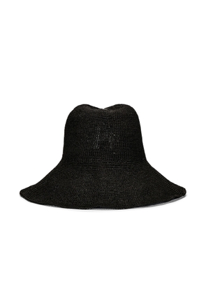 Toteme Paper Straw Hat in Black - Black. Size all.