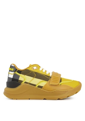 Burberry Bright Yellow Check Ramsey Low-Top Sneakers