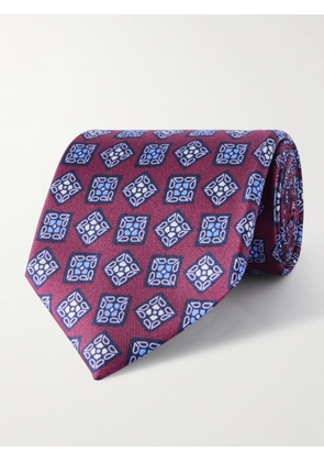 Charvet - 8.5cm Printed Silk-Twill Tie - Men - Blue