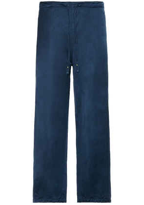 TS(S) Garment Dye Viscose*linen*cotton Satin Cloth Drawstring Pants in NAVY - Blue. Size 2 (also in ).