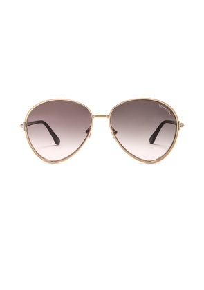 TOM FORD Rio Sunglasses in Shiny Rose Gold - Metallic Gold. Size all.
