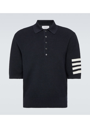 Thom Browne 4-Bar linen and cotton polo shirt
