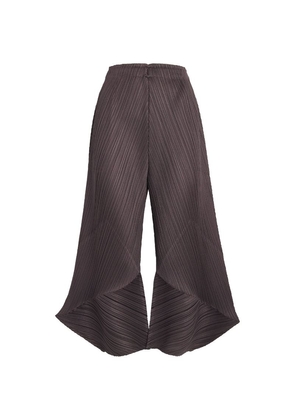 Pleats Please Issey Miyake Pleated Chili Peppers Wide-Leg Trousers
