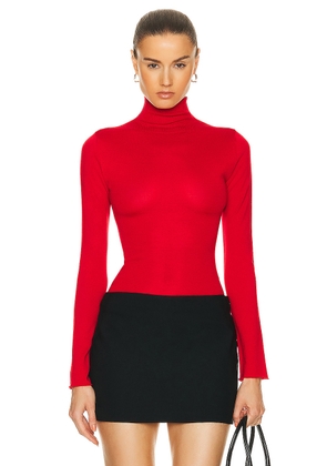 Marni Long Sleeve Turtleneck Top in Tulip - Red. Size 42 (also in ).