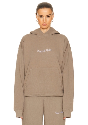 Museum of Peace and Quiet Wordmark Hoodie in Clay - Taupe. Size XS (also in ).