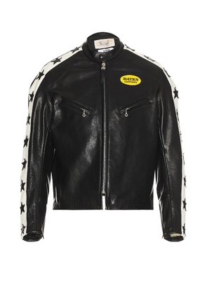 Junya Watanabe Oiled Leather Jacket in Black & White - Black. Size S (also in ).