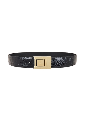 Saint Laurent Boucle LA 76 Belt in Black & Aged Gold - Black. Size 90 (also in ).