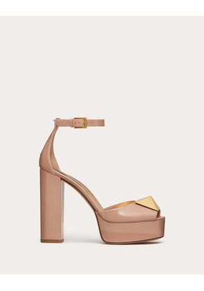 Valentino Garavani OPEN TOE PUMP WITH ONE STUD PLATFORM IN PATENT LEATHER 120MM Woman ROSE CANNELLE 37.5