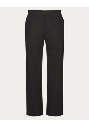 Valentino STRETCH COTTON TROUSERS WITH R.U. DETAILS Man BLACK 44
