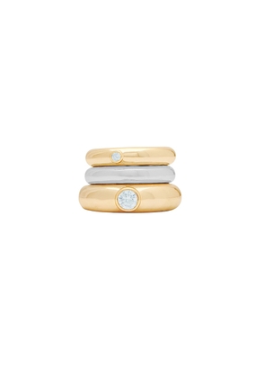 MEGA Zirconia Stacking Donut Ring in 14k Yellow Gold Plated - Metallic Gold. Size 8 (also in ).