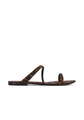 Saint Laurent Tanger Flat Slide in Manto Naturale - Brown. Size 36.5 (also in 37, 37.5, 38, 38.5, 39, 39.5, 40, 41, 42).
