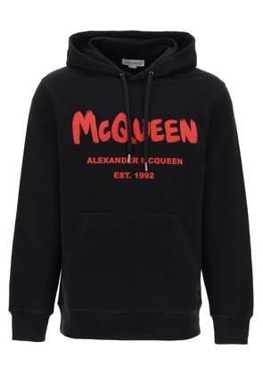 Alexander Mcqueen graffiti hoodie - L Black