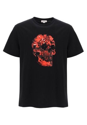 Alexander Mcqueen wax flower skull printed t-shirt - L Black