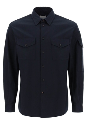 Alexander Mcqueen shirt with logo band on the sleeve - 15 3/4 Blue