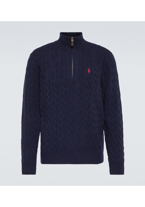 Polo Ralph Lauren Cable-knit wool and cashmere half-zip sweater