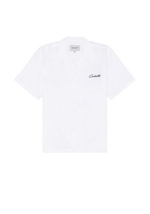 Carhartt WIP Short Sleeve Delray Shirt in White & Black - White. Size L (also in M, S, XL/1X).