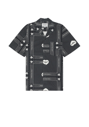 Carhartt WIP Short Sleeve Heart Bandana Shirt in Heart Bandana Print & Black - Black. Size L (also in M, S, XL/1X).
