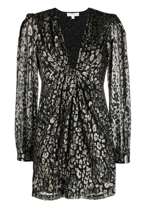 Michael Michael Kors leopard jacquard mini dress - Black