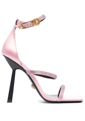 Versace Crystal Safety Pin 125mm sandals - Pink