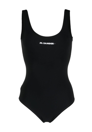 Jil Sander scoop-back logo-print swimsuit - Black