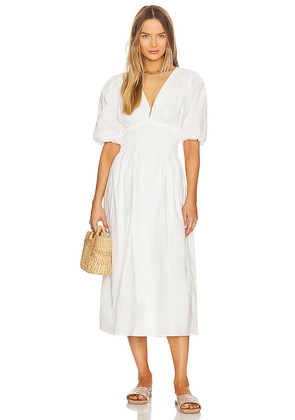 FAITHFULL THE BRAND Agnata Midi Dress in White. Size S.