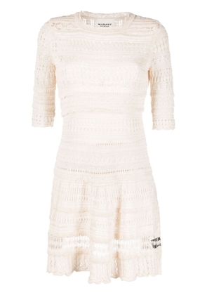MARANT ÉTOILE knitted cotton mini dress - Neutrals