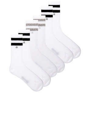 Calvin Klein Mens 3pk Casual Crew Socks in White.