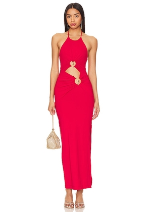 Bardot Neve Maxi Dress in Red. Size XL.