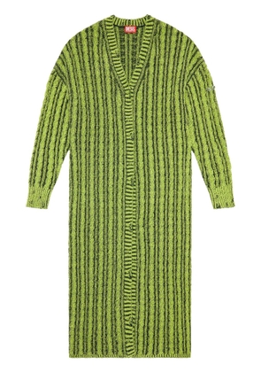 Diesel M-Panagia cable-knit chenille maxi cardigan - Green