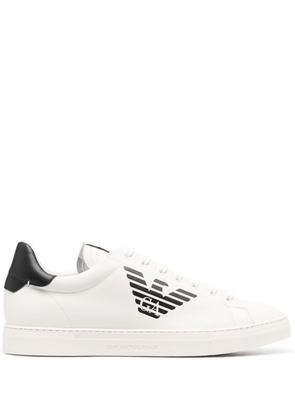 Emporio Armani lace-up logo-print sneakers - White