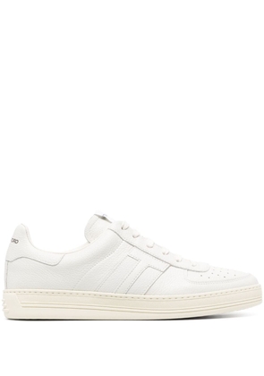 TOM FORD logo-patch low-top leather sneakers - White