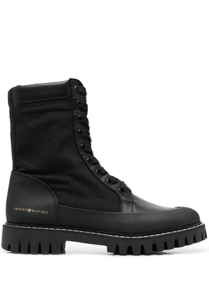Tommy Hilfiger logo-stamp lace-up boots - Black