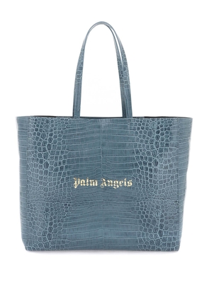 Palm Angels croco-embossed leather shopping bag - OS Blue
