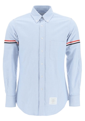 Thom Browne poplin button-down shirt with rwb armbands - 1 Blue