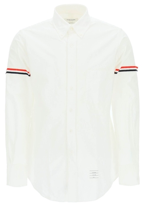 Thom Browne poplin button-down shirt with rwb armbands - 1 White