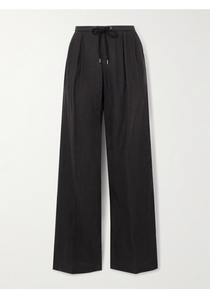 James Perse - Pleated Linen Wide-leg Pants - Black - 0,1,2,3,4