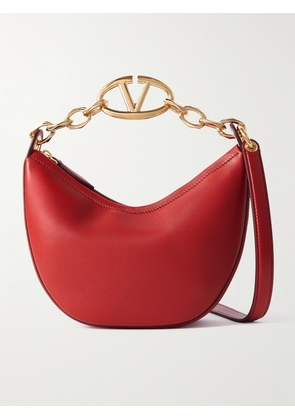 Valentino Garavani - Vlogo Mini Embellished Leather Shoulder Bag - Red - One size